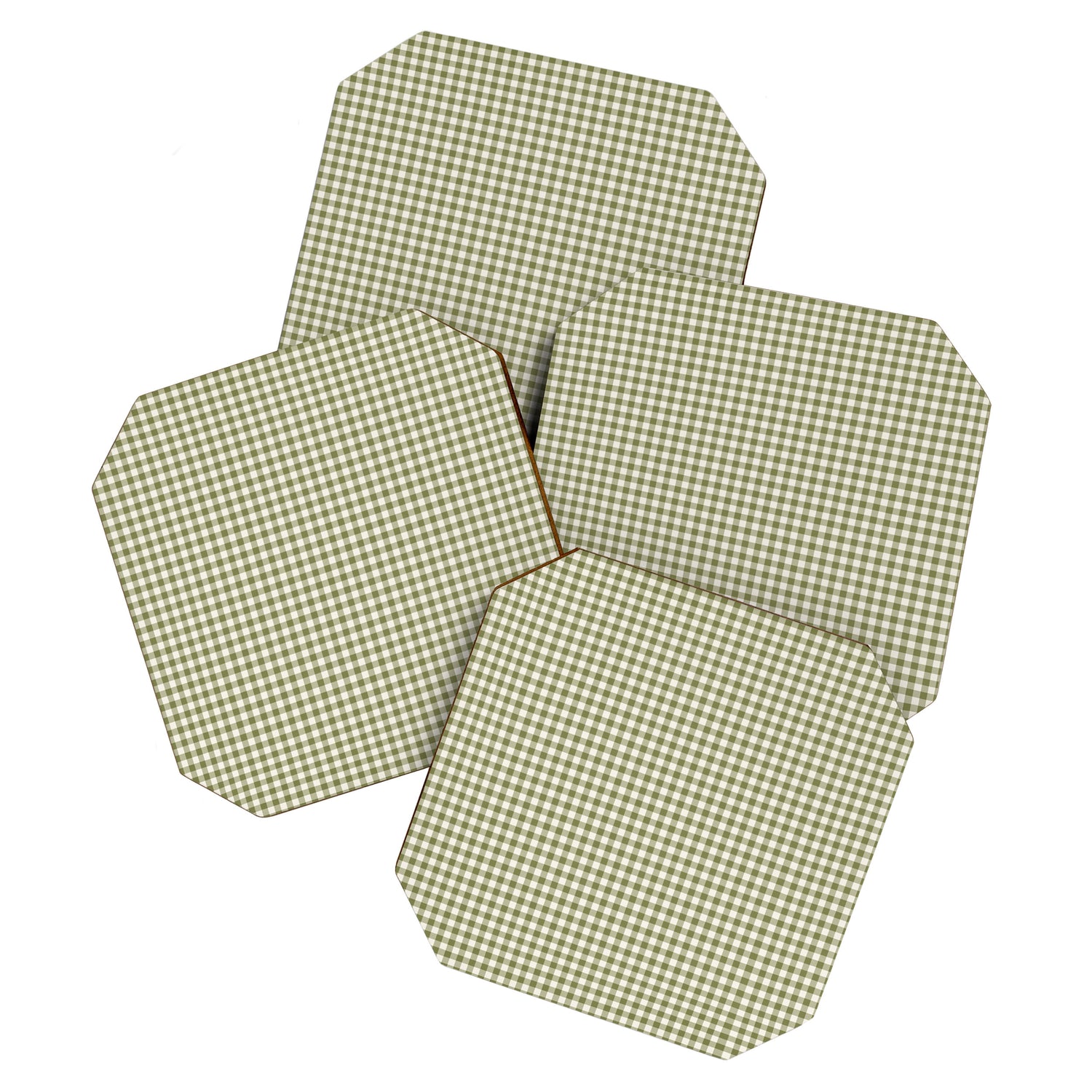 Farmhouse Style Gingham Check Coaster Gallery Image 1