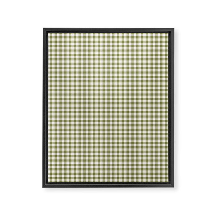 Farmhouse Style Gingham Check Framed Canvas Print Gallery Image 1