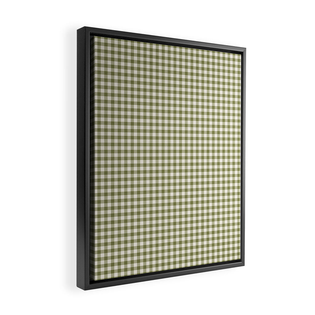 Farmhouse Style Gingham Check Framed Canvas Print Gallery Image 2