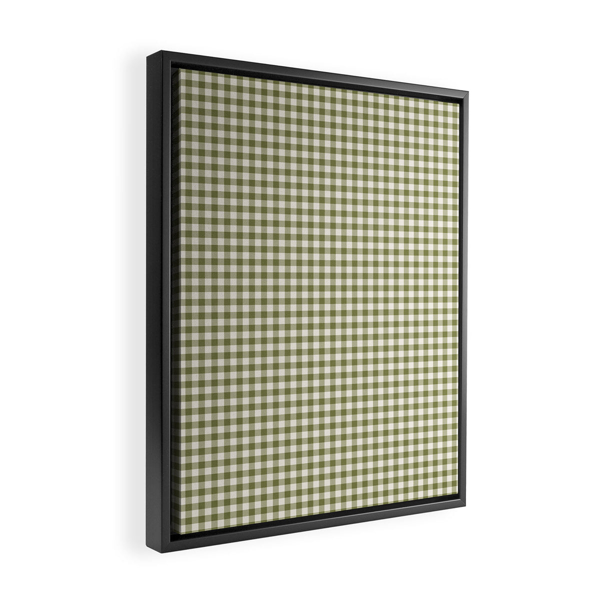 Farmhouse Style Gingham Check Framed Canvas Print Gallery Image 2
