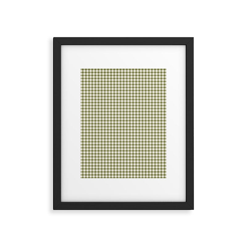 Farmhouse Style Gingham Check Framed Art Print Gallery Image 6