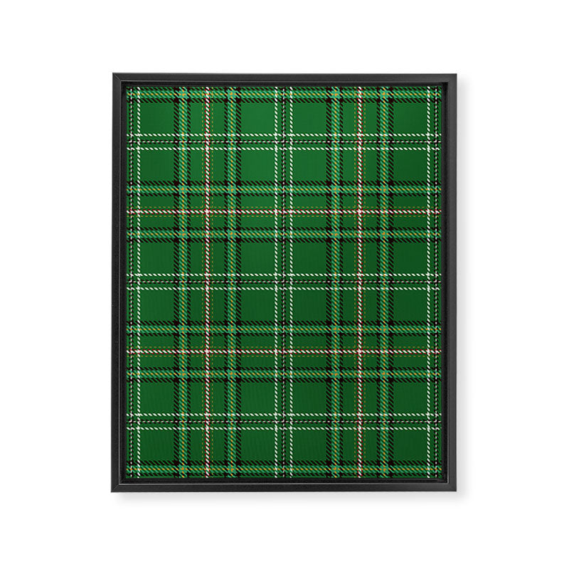 Green Tartan Plaid Christmas Pattern Framed Canvas Print Gallery Image 8