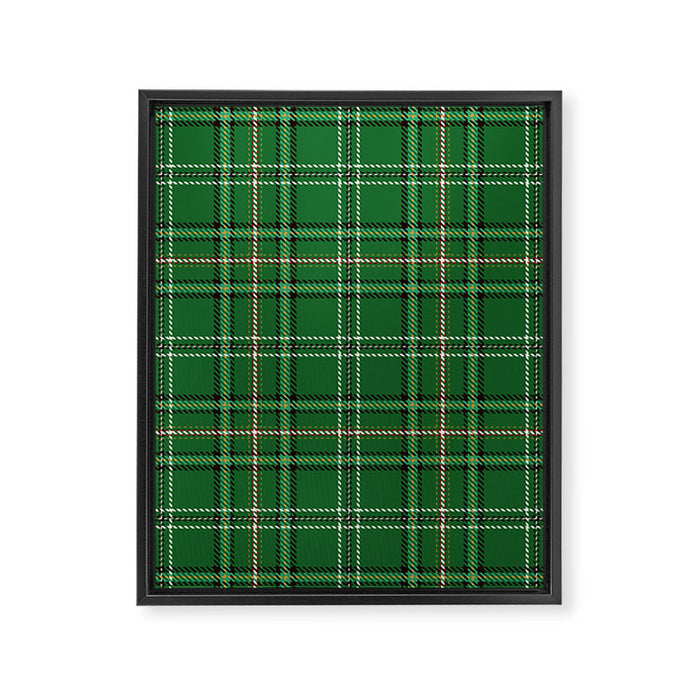 Green Tartan Plaid Christmas Pattern Framed Canvas Print Gallery Image 1
