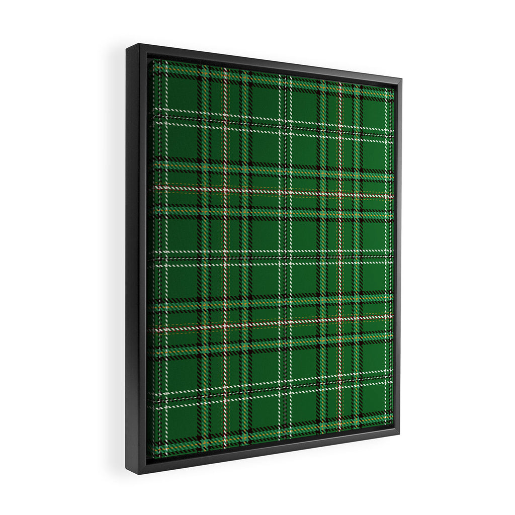 Green Tartan Plaid Christmas Pattern Framed Canvas Print Gallery Image 2