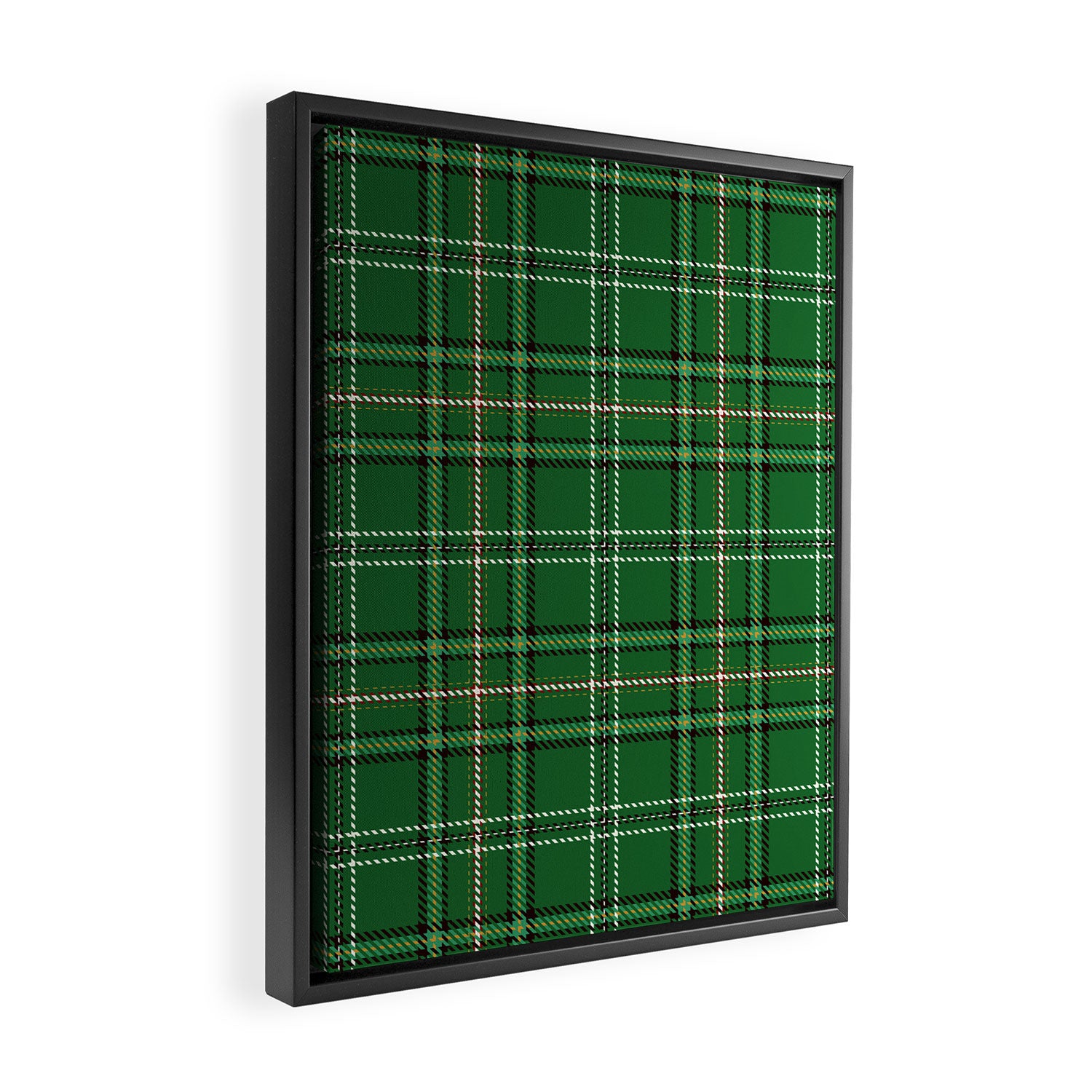 Green Tartan Plaid Christmas Pattern Framed Canvas Print Gallery Image 2