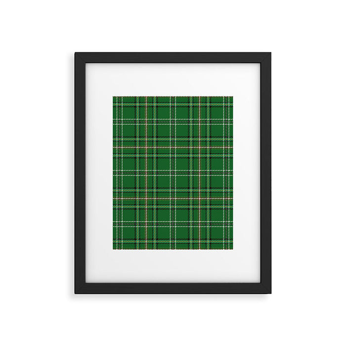 Green Tartan Plaid Christmas Pattern Framed Art Print Gallery Image 1