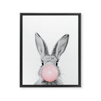 Rabbit Gum Print, Nursery Wall Art, Rabbit Poster, Bubblegum Art Framed Canvas Print Gallery Image 6