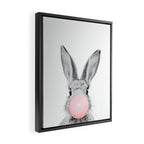 Rabbit Gum Print, Nursery Wall Art, Rabbit Poster, Bubblegum Art Framed Canvas Print Gallery Image 2