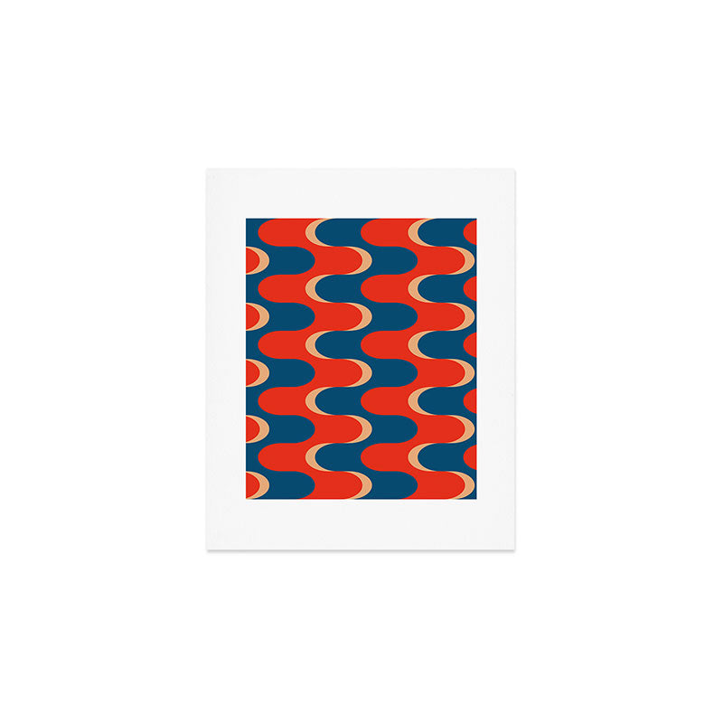 Retro groovy vintage 70s pattern Art Print Gallery Image 1