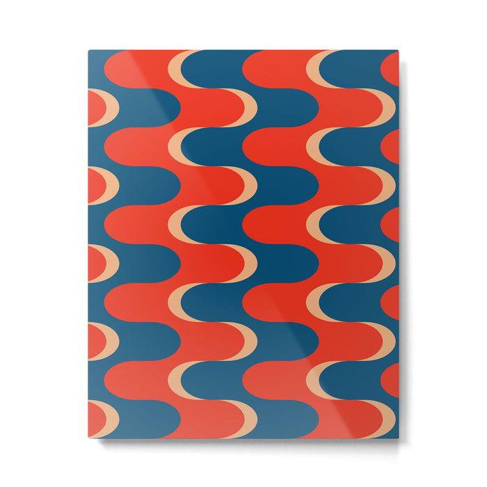 Retro groovy vintage 70s pattern Metal Print Gallery Image 1