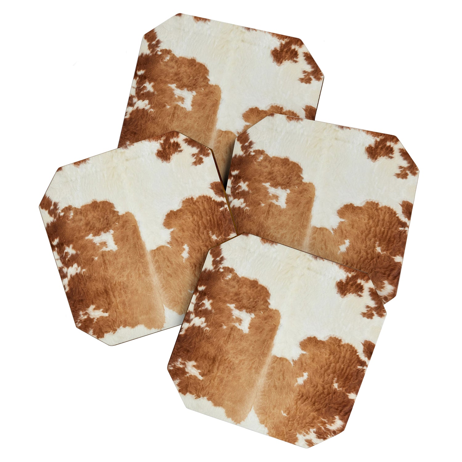 Rustic Farm Cowhide Print Coaster Gallery Image 1