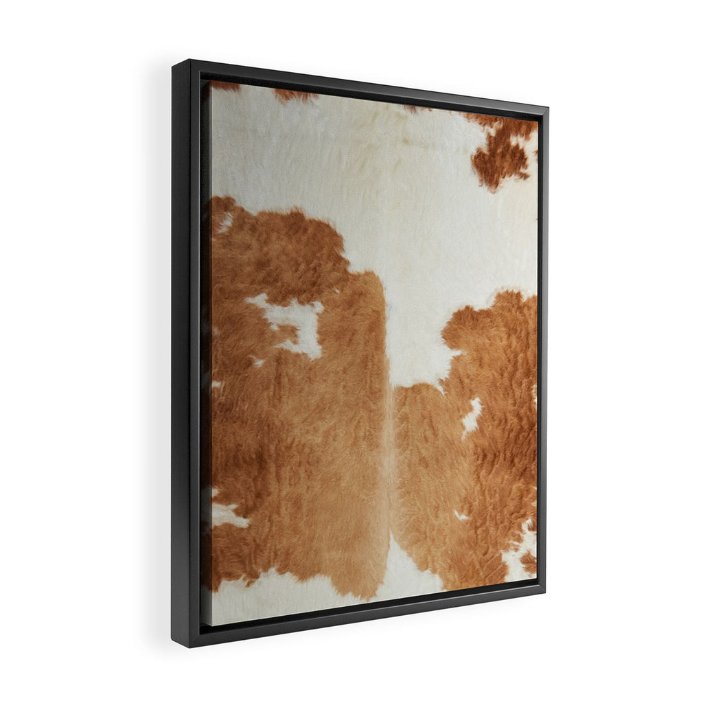 Rustic Farm Cowhide Print Framed Canvas Print Gallery Image 2