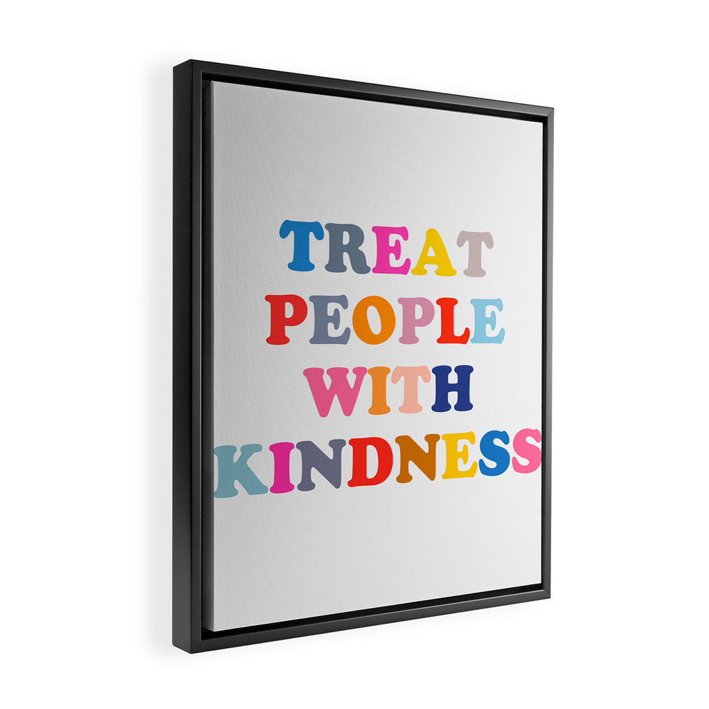 Treat People With Kindness Framed Canvas Print Gallery Image 2