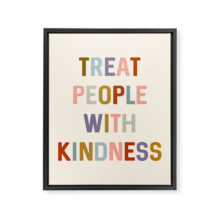 Treat People With Kindness Framed Canvas Print Gallery Image 1