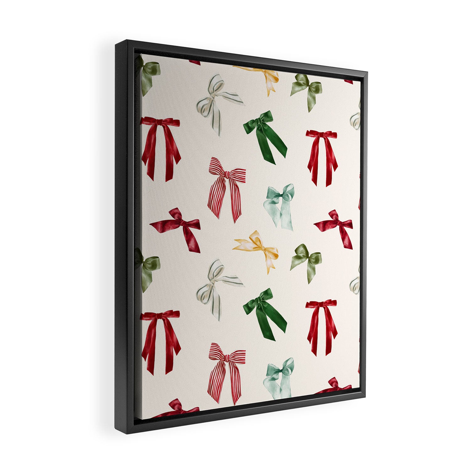 Vintage Christmas Holiday Bows Framed Canvas Print Gallery Image 2