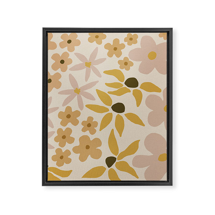 black coffee morning - tan Framed Canvas Print Gallery Image 1