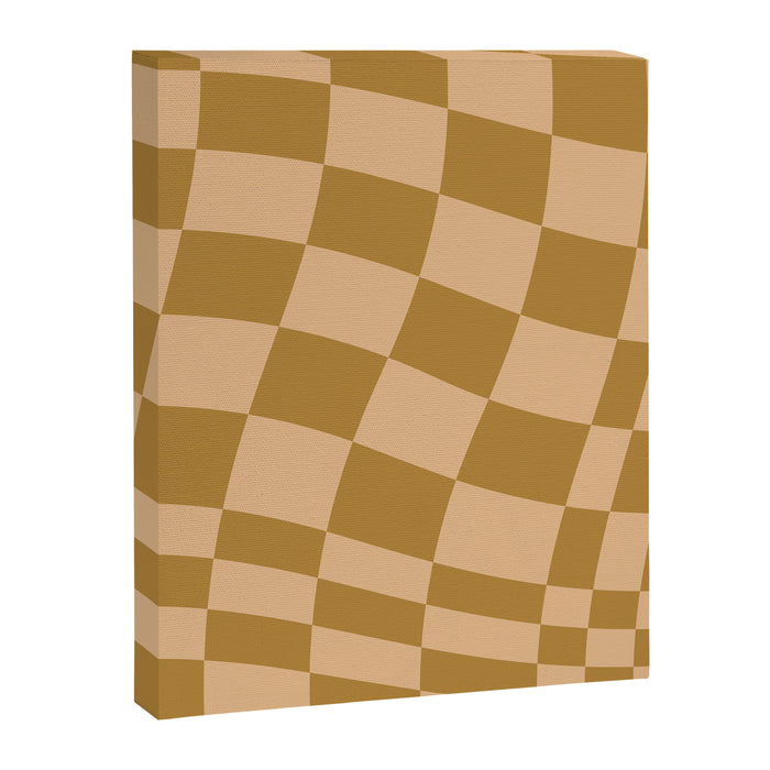 checked wave âÂ peach and gold Canvas Print Gallery Image 1