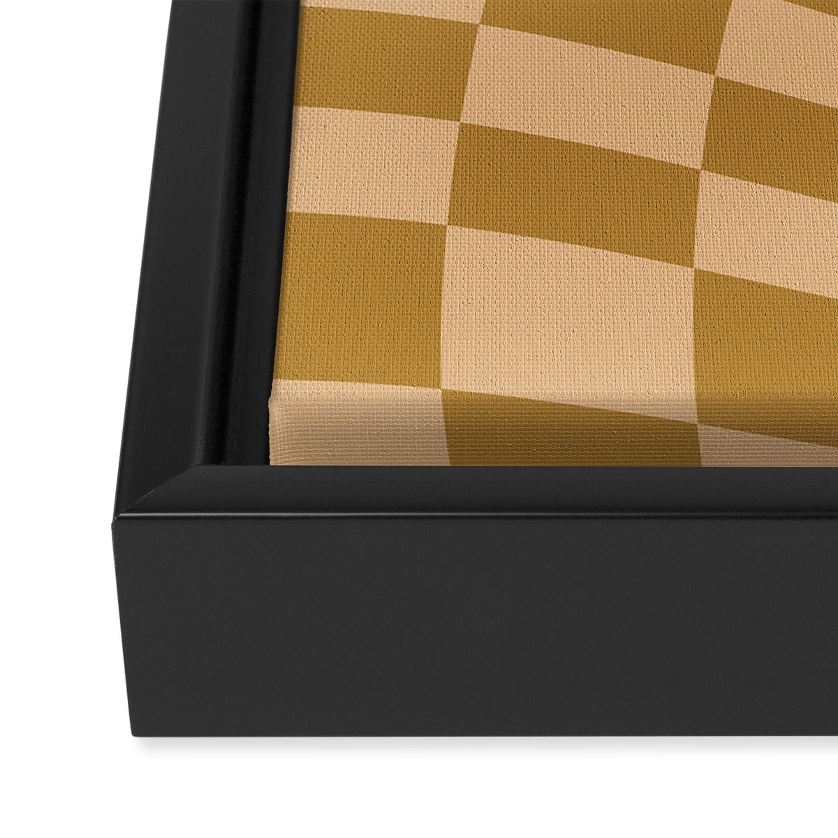 checked wave âÂ peach and gold Framed Canvas Print Gallery Image 3