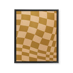 checked wave âÂ peach and gold Framed Canvas Print Gallery Image 6