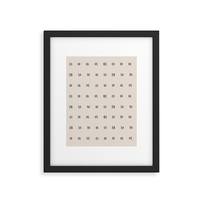 desert check small - charcoal Framed Art Print Gallery Image 5