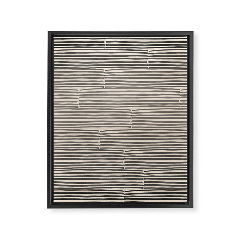 hand drawn light lines â charcoal Framed Canvas Print Gallery Image 6