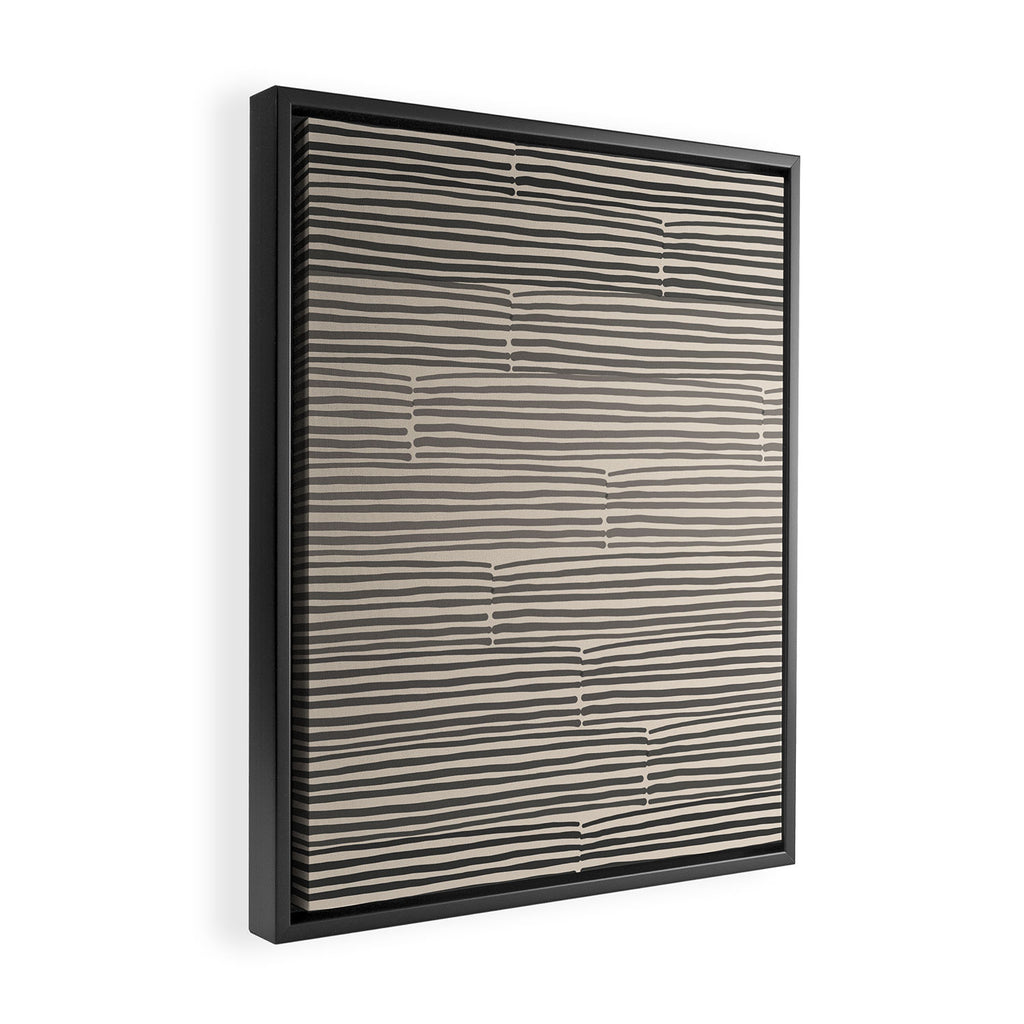 hand drawn light lines â charcoal Framed Canvas Print Gallery Image 2