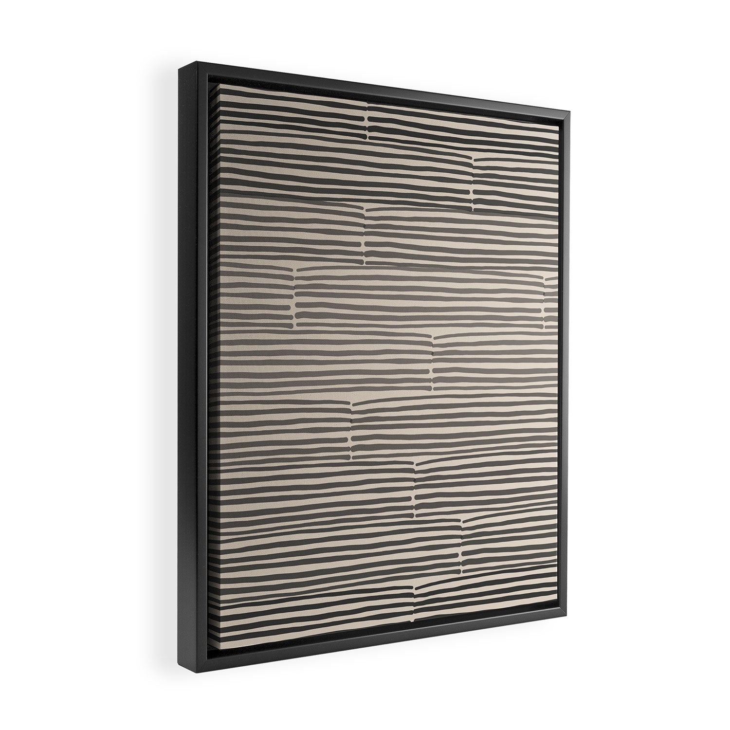 hand drawn light lines â charcoal Framed Canvas Print Gallery Image 2