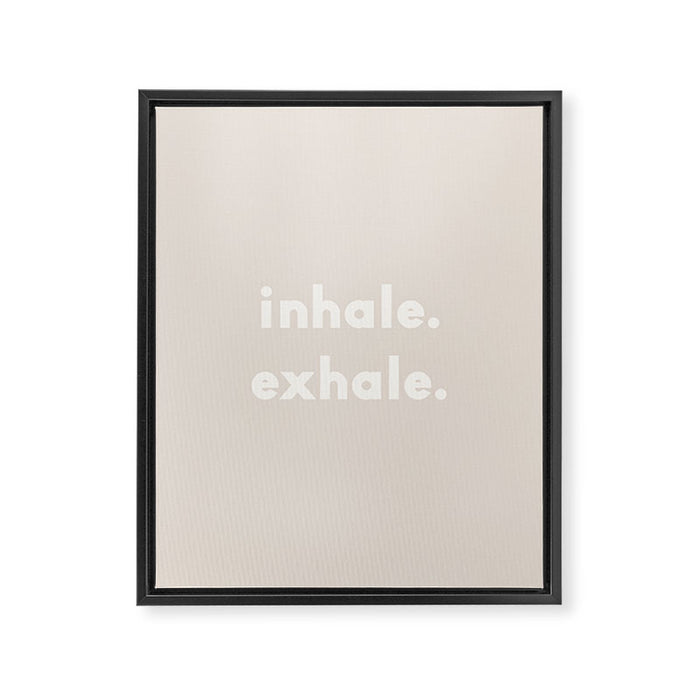 inhale exhale âÂ neutral Framed Canvas Print Gallery Image 1