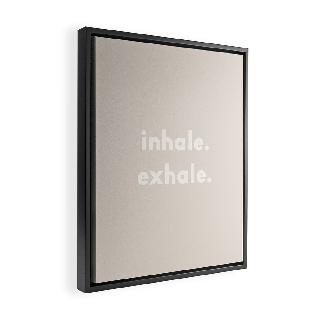 inhale exhale âÂ neutral Framed Canvas Print Gallery Image 2