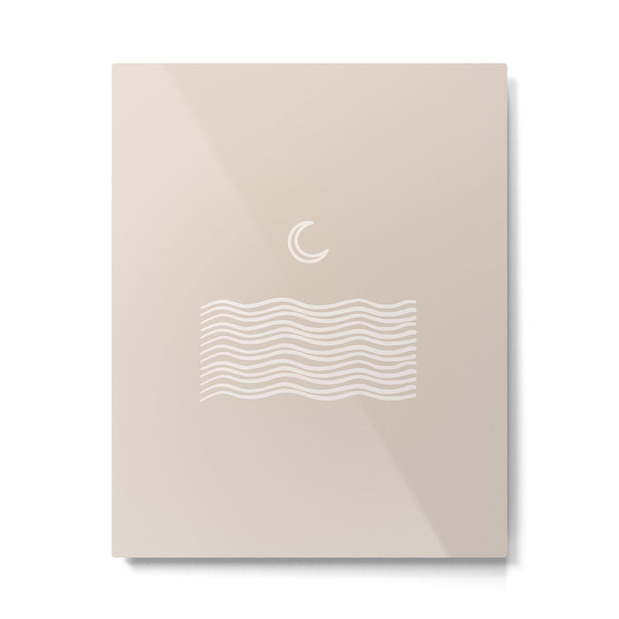 moon over water - neutral Metal Print Gallery Image 1
