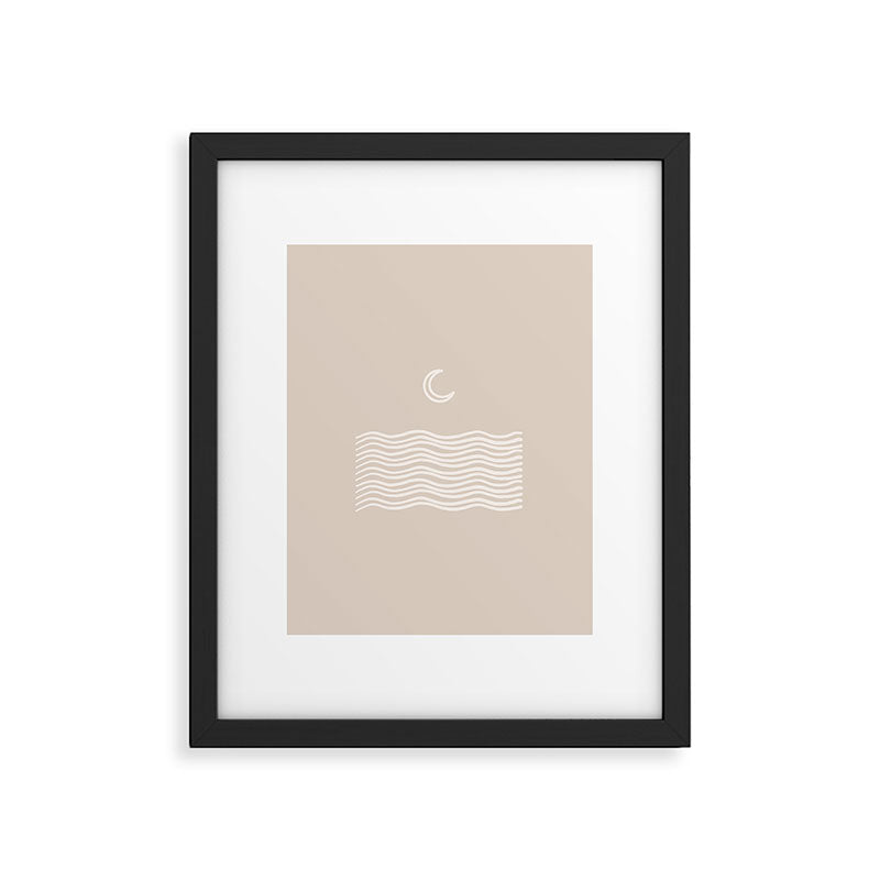 moon over water - neutral Framed Art Print Gallery Image 5