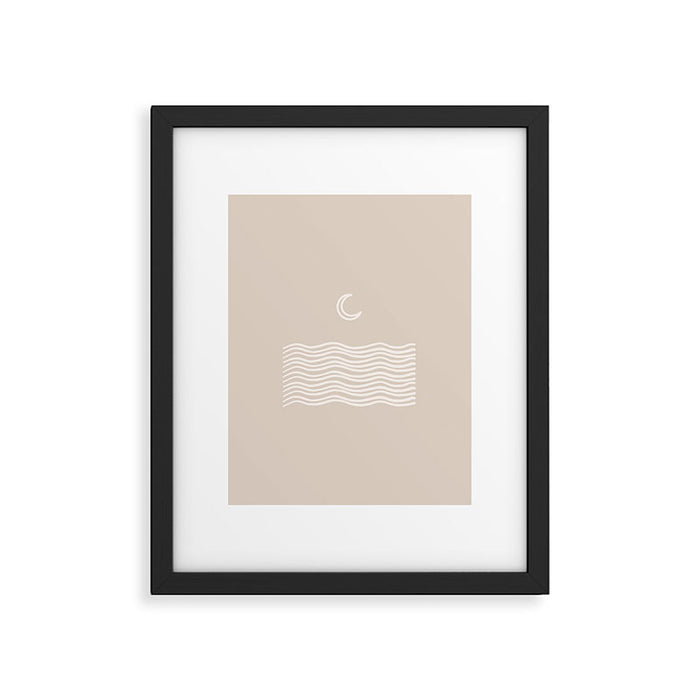 moon over water - neutral Framed Art Print Gallery Image 1