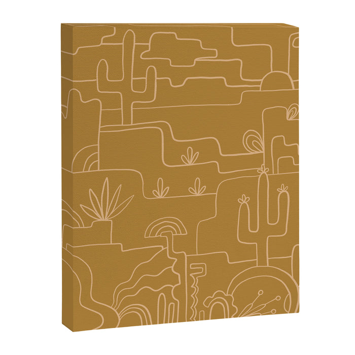 saguaro cactus line drawing Canvas Print Gallery Image 1