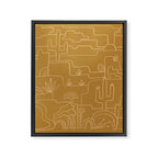saguaro cactus line drawing Framed Canvas Print Gallery Image 8