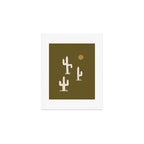 saguaro silent disco - olive Art Print Gallery Image 1