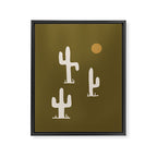 saguaro silent disco - olive Framed Canvas Print Gallery Image 6