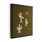 saguaro silent disco - olive Framed Canvas Print Gallery Image 2