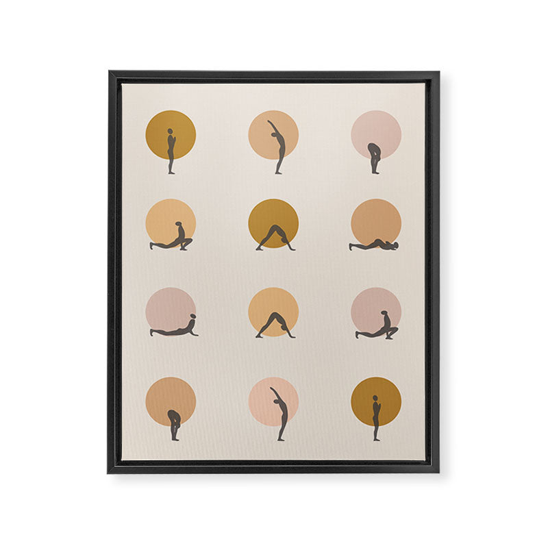 sun salutation I âÂ golden Framed Canvas Print