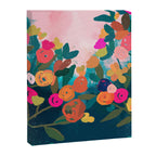 Abstract florals- pink and teal blue Canvas Print Gallery Image 8