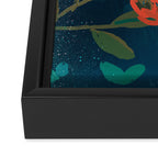 Abstract florals- pink and teal blue Framed Canvas Print Gallery Image 3
