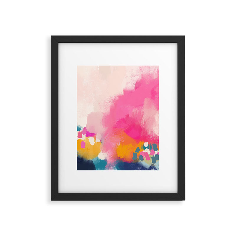 Pink reflection-abstract- pink, blue ,orange Framed Art Print Gallery Image 6