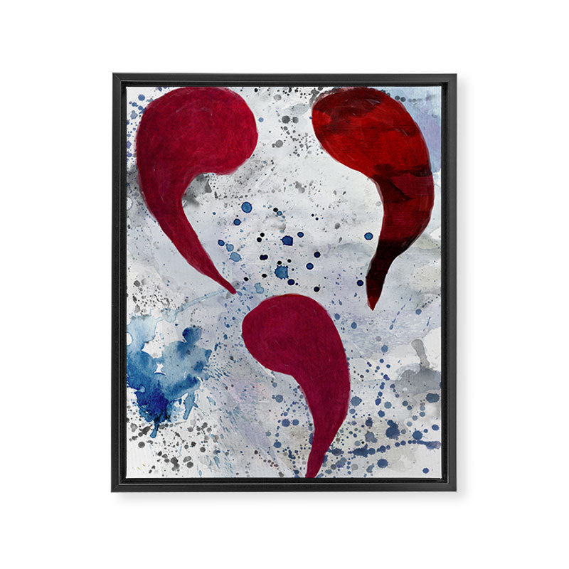 Triple Comma Club Painting Framed Canvas Print