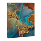 Abstract Blue And Gold Autumn Marble Canvas Print Gallery Image 8