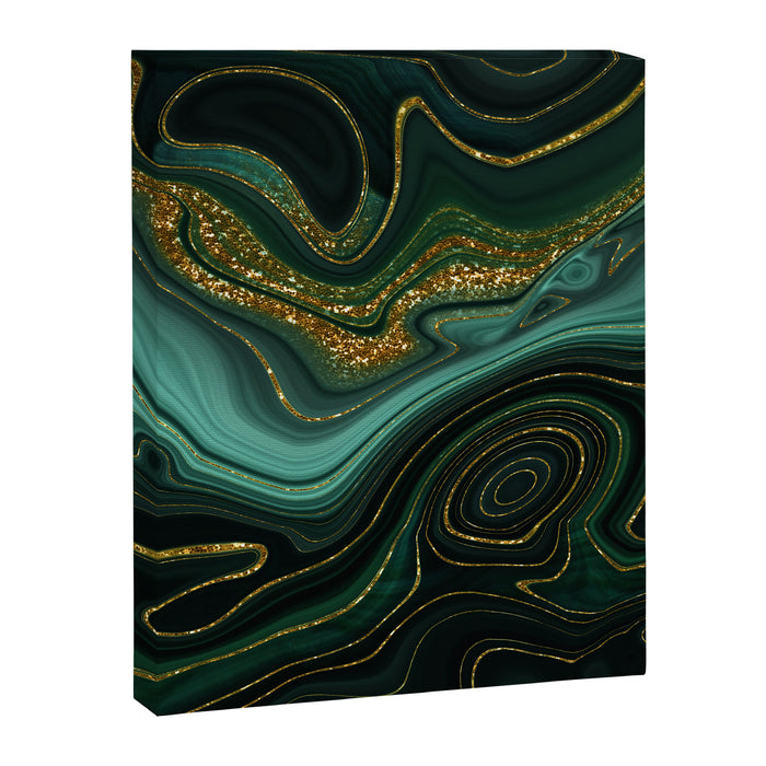 Abstract Gold Glitter Malachite Marble Landscapes Canvas Print Gallery Image 1