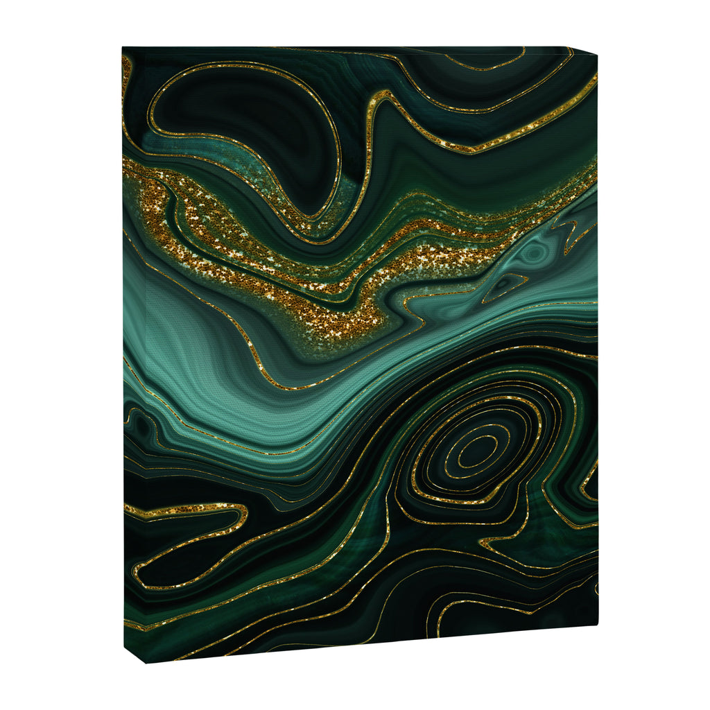 Abstract Gold Glitter Malachite Marble Landscapes Canvas Print Gallery Image 8
