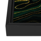 Abstract Gold Glitter Malachite Marble Landscapes Framed Canvas Print Gallery Image 3