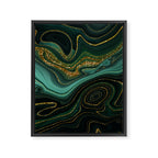 Abstract Gold Glitter Malachite Marble Landscapes Framed Canvas Print Gallery Image 8