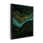 Abstract Gold Glitter Malachite Marble Landscapes Framed Canvas Print Gallery Image 2