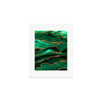 Abstract Green And Gold Emerald Marble Landscape  Art Print Gallery Image 1