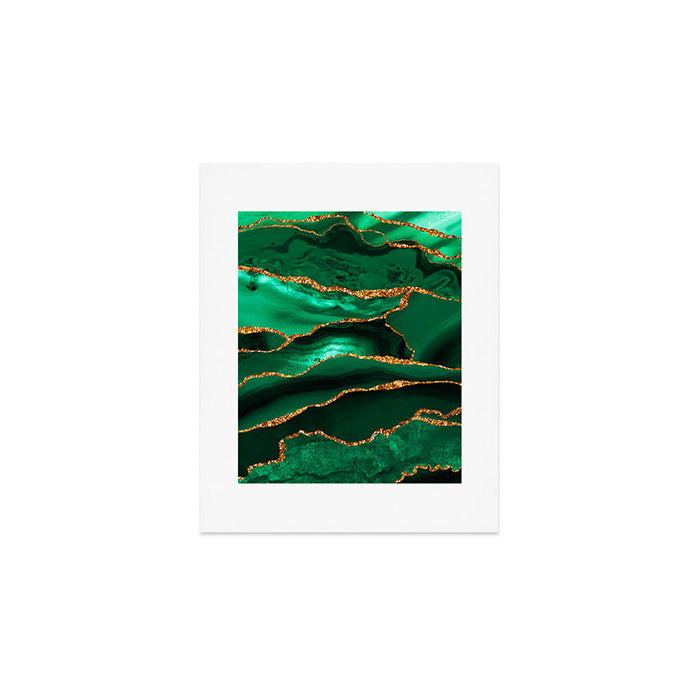 Abstract Green And Gold Emerald Marble Landscape  Art Print Gallery Image 1